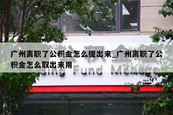 广州离职了公积金怎么提出来_广州离职了公积金怎么取出来用